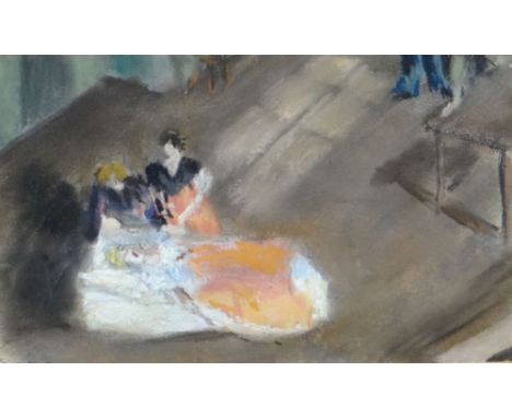 SUSAN PALMER mixed media - entitled verso 'Image of Violetta on Death Bed, from La Traviata' signed and with The Storran Gall