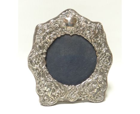 A high-Victorian style silver easel portrait frame, Birmingham 1967