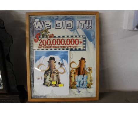 A framed Ice Age print 