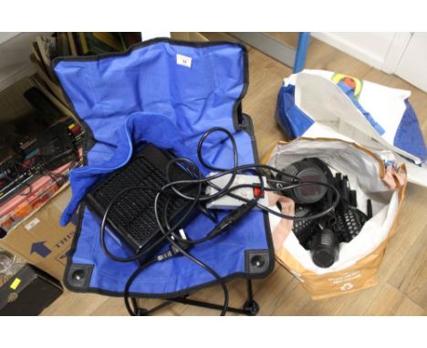 2 bags of camping chair and outdoor light 
