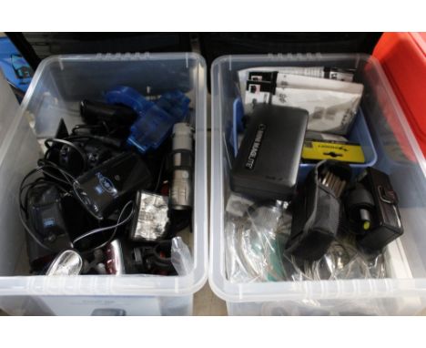 2 boxes of mixed bicycle lights, to include cats eyes, and bicycle parts, plus tools 