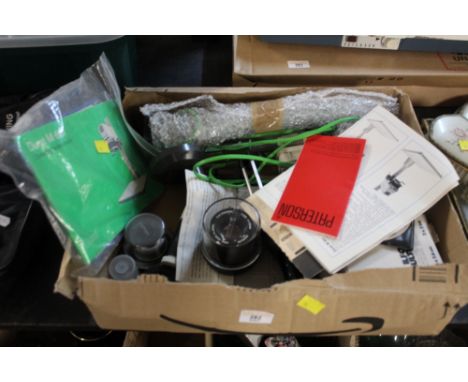 A box of camera equipment
