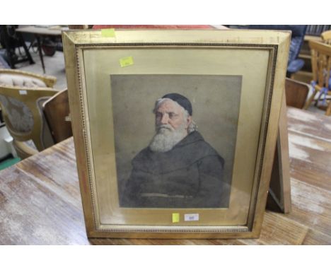 A gilt framed print of clerical figure, 51 cm x 45 cm 