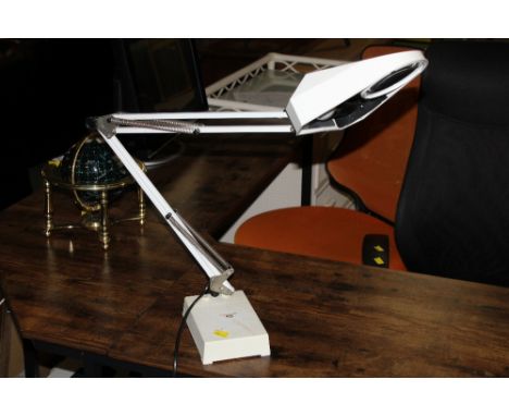 An anglepoise magnifier / lamp