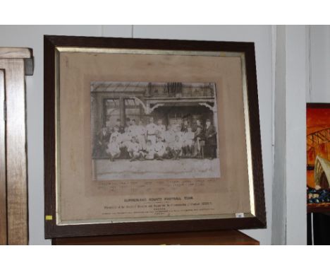 A framed photographic print of Cumberland County football team 1896-7