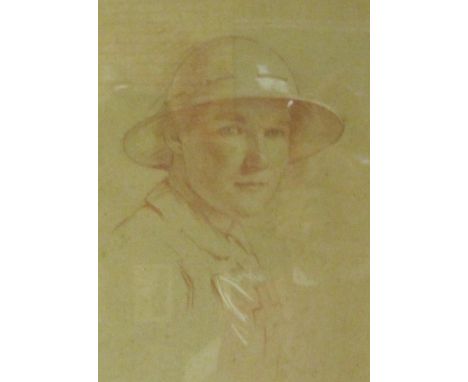 CATHERINE DODGSON. Portrait of Dudley Perceval; and two Portraits of the Honorable Mrs Dudley Perceval, red crayon, 12 x 9in 