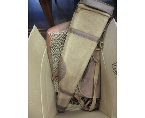 A canvas leg of mutton Gun Case, two Game Bags, two Ammunition Pouches and a Cartridge Belt