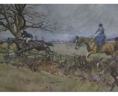 LIONEL EDWARDS, Household Brigade Draghounds, Hawthorn Hill, 1937, Limited Edition colour print 89/250, signed, published The