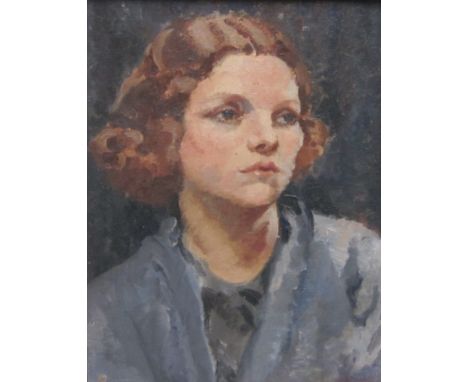 M. HACKING. 'Colette', inscribed with title on artist's label verso, oil on canvas board, 16 x 11 1/2 in. Sold with an oil  p