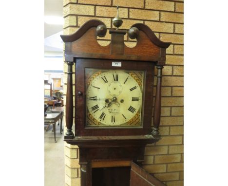 A 19th Century Longcase Clock with square painted dial inscribed I &amp; E Mason, Worcester, 8 day movement in oak case with 