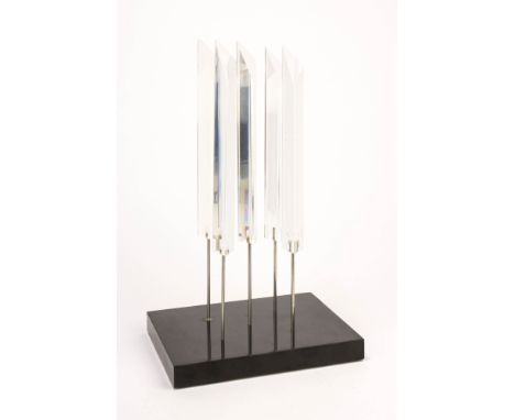 Adolf Luther (1912 Krefeld-Uerdingen - 1989 Krefeld) (F)'Energetische Plastik', 1984, Acrylprismen mit Metallstiften auf Holz