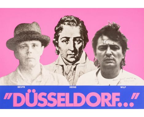 Joseph Beuys (1921 Kleve - 1986 Düsseldorf) (F)'Düsseldorf...' Beuys - Heine - Wilp, Farbserigrafie auf glattem Papier, 1967,