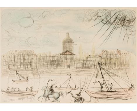 Salvador Dalí (1904 Figueres/Spanien - 1989) (F)'L'Académie de Paris', Farbradierung auf Velin, 1971, 52 cm x 69,5 cm Passepa