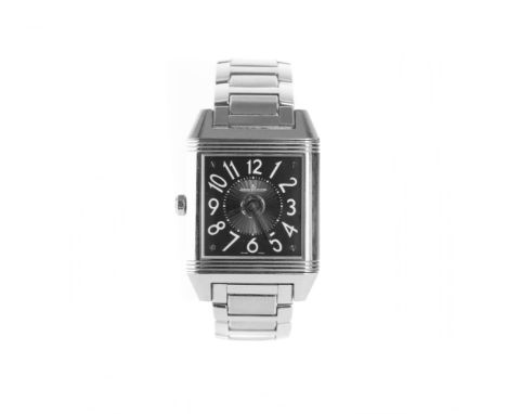 Jaeger-LeCoultre Reverso Squadra Lady Duetto, Automatik, Gehäuse Stahl, mit 36 Brillanten, Maße 42 mm x 29 mm, Original-Armba