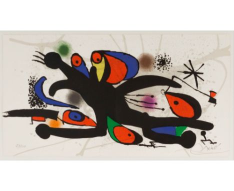 Joan Miró (1893 Barcelona - 1983 Palma de Mallorca) (F)'Grand Palais', Farblithografie auf Papier, 21 cm x 39 cm Blattmaß, si