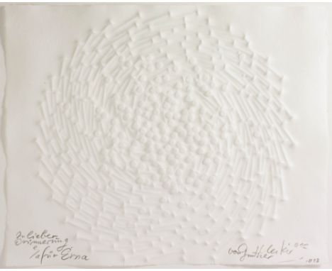 Günther Uecker (1930 Wendorf) (F)Spirale, Prägedruck auf Bütten, 37 cm x 46 cm Blattmaß, signiert, 2012/13 datiert, e.a. beze