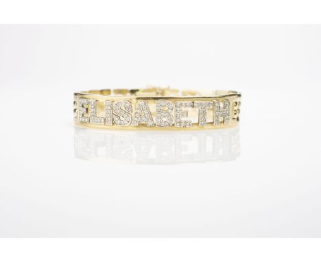 Armband mit Brillantbesatz, Italien, 750 Gelbgold, punziert, mit 102 Brillanten, gesamt ca. 1 ct, K-L, si, Länge ca. 19 cm, G