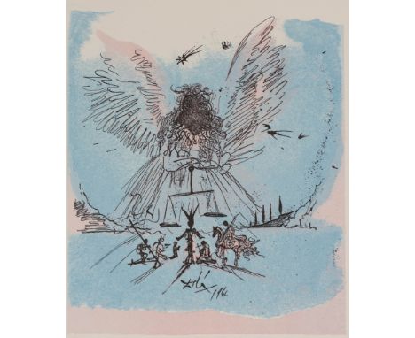 Salvador Dalí (1904 Figueres/Spanien - 1989) (F)Ohne Titel, Farblithografie auf Papier, 38 cm x 27,5 cm Blattmaß, signiert, 1