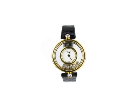 Chopard 'Happy Diamonds', Ref. 20/4955, Quarz, Gehäuse 750 Gelbgold, punziert, mit 5 beweglichen Brillanten, gesamt ca. 0,15 