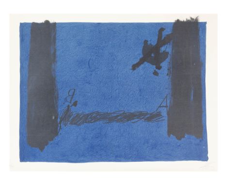 Antoni Tàpies (1923 Barcelona - 2012 ebenda) (F)Nocturn matinal, Lithografie auf Papier, 56 cm x 74 cm Passepartoutinnenmaß, 