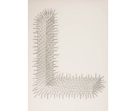 Günther Uecker (1930 Wendorf) (F)'Winkel', Offsetlithografie auf Büttenkarton, 72 cm x 52 cm Blattmaß, signiert, 1972 datiert