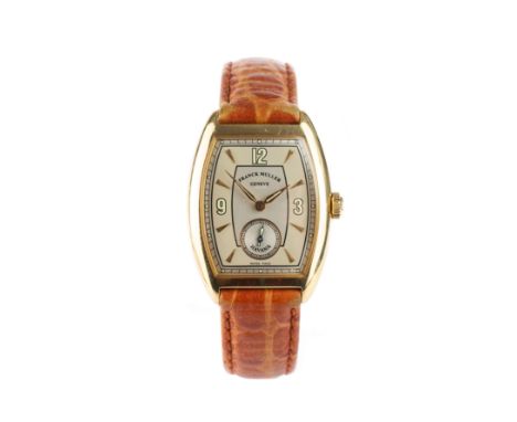 Franck Muller Havana, Ref. 7502 S6, 36 nummeriert, Handaufzug, Gehäuse 750 Roségold, Maße 29 mm x 39 mm, Armband Leder, Origi