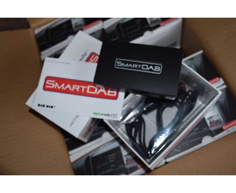 Box containing 20 SmartDAB, Wireless in-car DAB adapter with dedicated app. Please note Item instructions does state that an 