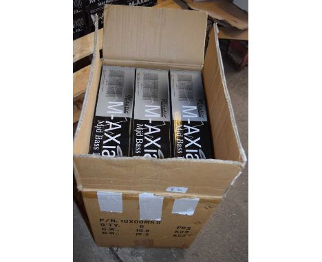 Box containing 6 pairs of Kinetic M/AXIAL Mid Bass 10cm speakers 10X00MK2