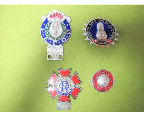 A James and Co. (Sheffield) Ltd, Ecclesall Road, Red Enamelled Radiator Cap Badge, F.E.P.O.W. enamelled Bumper Badge depictin