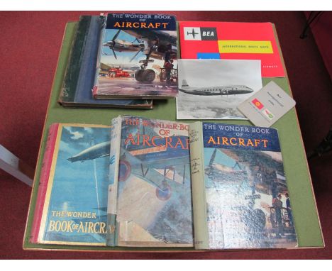4 x The Wonder Book of Aircraft, circa 1930's - 1950's, The Wonders of World Aviation Volume One edited by Clarence Wincheste