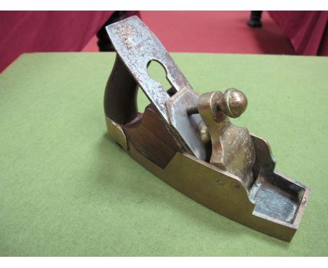 Brass and Rosewood Woodmarkers Hand Plane, stamped T.Howels, with J & R Dodge to steel blade, 20.5cms long. 