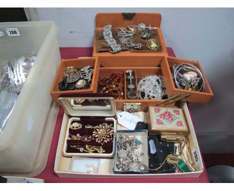 A Mixed Lot of Assorted Costume Jewellery, including rings, bangles, brooches, curb link charm bracelet , Blue John pendant, 