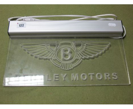 A Perspex Bentley Motors Dearlership Light/Sign.