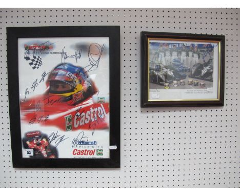 1990's Williams F1 Signed Print, plus a 2003 Bentley boys signed print, both framed. 