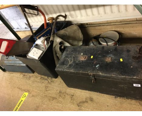 Assorted tools, tool boxes etc.