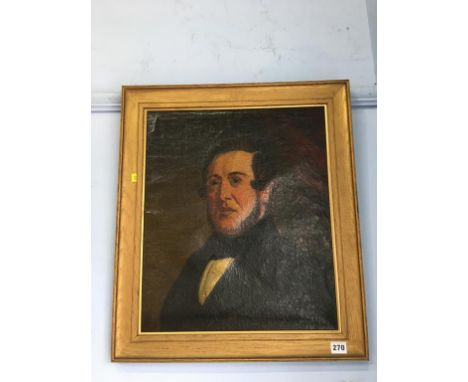 19th century oil on board canvas, portrait of a gentleman