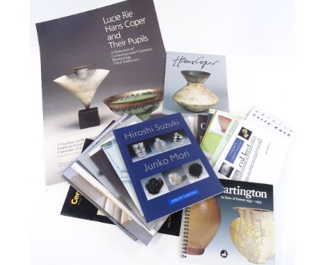 A collection of Studio pottery related catalogues, gallery ephemera, exhibition posters, and booklets for Hans Coper and Luci