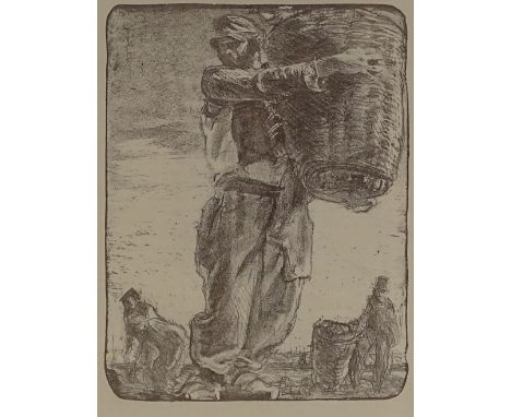 Frank Brangwyn, lithograph, fruits of the sea, 1907, image 9.5" x 7.5", framed 