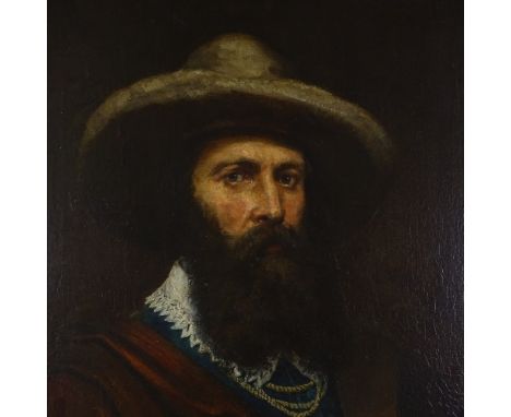 19th century oil on canvas, portrait of a gentleman, unsigned, relined and apparently inscribed under lining F Muller, 25" x 
