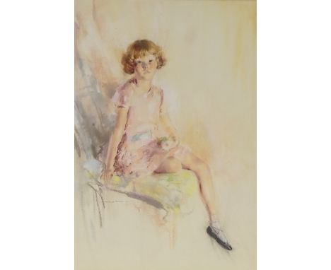 Bevan Petman, coloured pastels, portrait of Kathleen, signed and dated 1938, 18" x 12.5", framed 