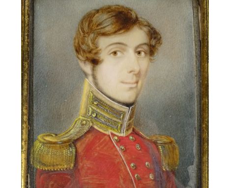 An early 19th century miniature watercolour on ivory, portrait of Lieutenant General Sir Arthur Purves Phayre, Commissioner o