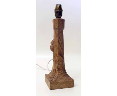 Robert "Mouseman" Thompson oak table lamp Condition report: see terms and conditions