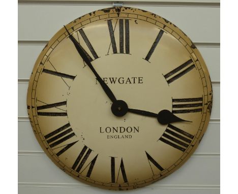 Newgate London caseless dial wall clock with distressed look Roman 50cm dial