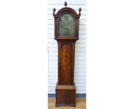 Ralph Banks, Plymouth Dock (Devonport) mahogany longcase clock, c1780-1800, the 8-day movement striking on a bell, the brass 