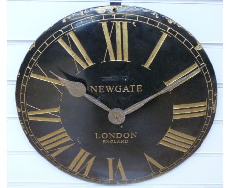 Newgate quartz caseless black dialled wall clock with contrasting Roman numerals, 50cm diameter