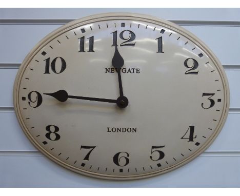 Newgate oval quartz wall clock in coffee and cream colour with Arabic numerals, 50cm diameter