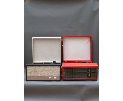 Dansette Viva 1960s record player, together with a 1960s/early 1970s Fidelity example in red 