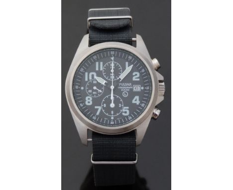 Pulsar G10 gentleman's Royal Air Force military issue chronograph wristwatch with date aperture, luminous hands and Arabic nu