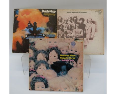 Uriah Heep - Salisbury (6360028) large swirl.  Record appears only good with wear to cover, also Manfred Mann Chapter Three -