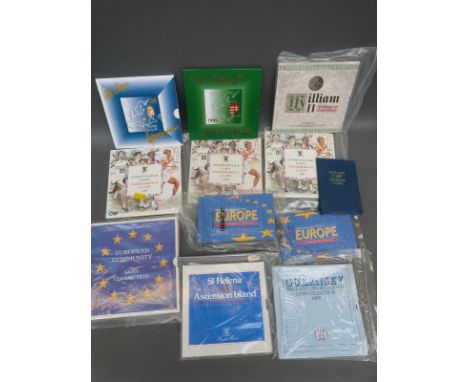 A collection of twelve various UK/Channel Islands European Union brilliant uncirculated coin sets includes Commonwealth Games
